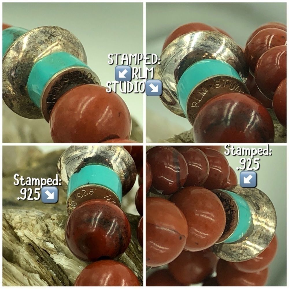 RLM 925 STER Silver Red Jasper Tension Bangle - Picture 6 of 6